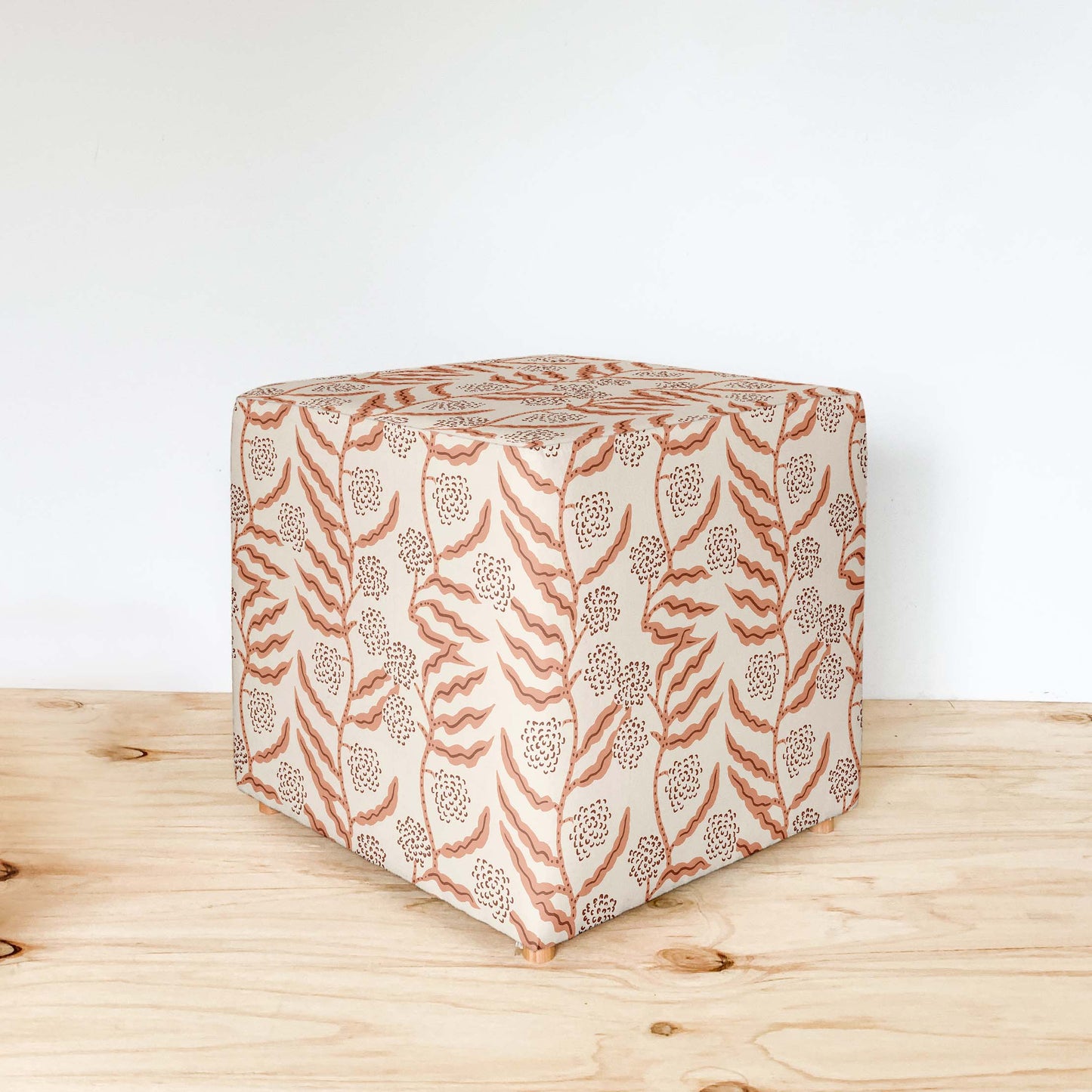 VINE BLUSH CUBE OTTOMAN