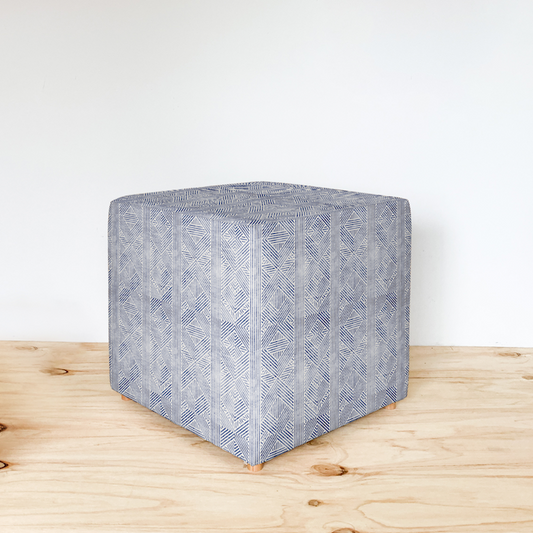 BLUE GEO CUBE OTTOMAN