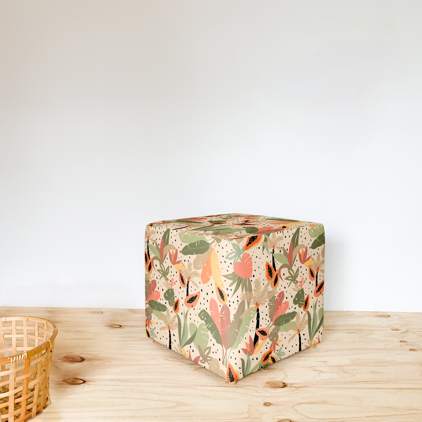 PAPAYA JUNGLE CUBE OTTOMAN