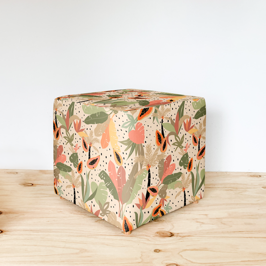 PAPAYA JUNGLE CUBE OTTOMAN